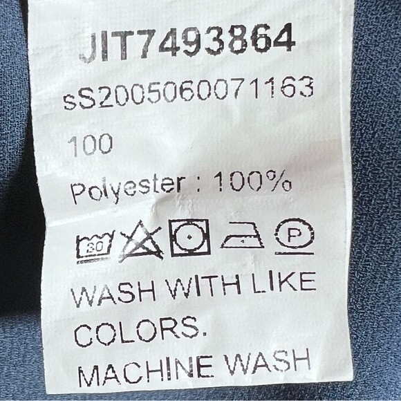 Steel blue notched neck frill trim blouse top size XL - Picture 8 of 8